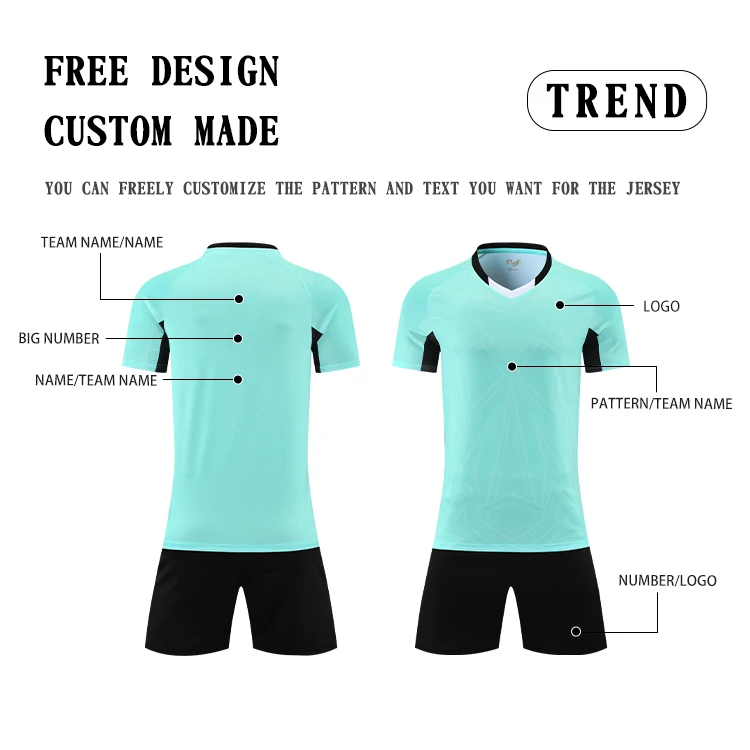 Wholesale football uniform set custom bulk custom soccer jerseys Sublimation Printing Football Jersey Blank uniform team shirt