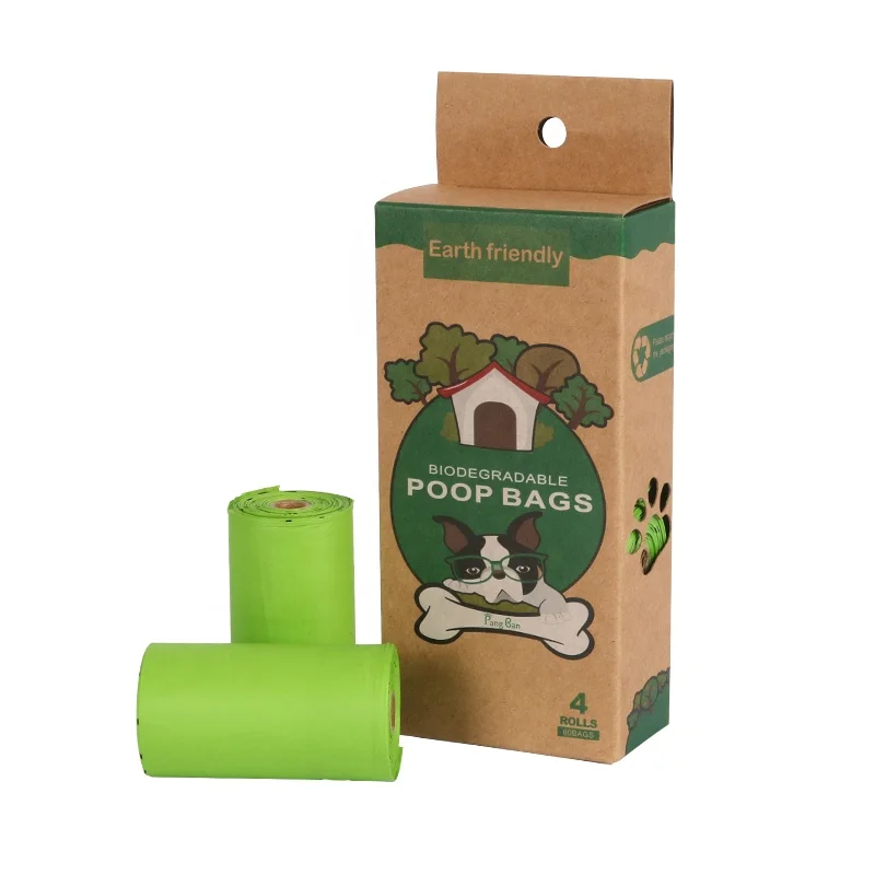 
100% Biodegradable Corn Starch and Compostable Eco Friendly Private Label Dog Poop Bag With Dispenser 