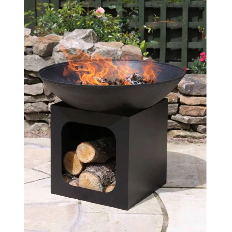 Outdoor Fire Pond Square Table Backyard Patio Garden Stove Metal Wood Burning Fire Cellar Sparks
