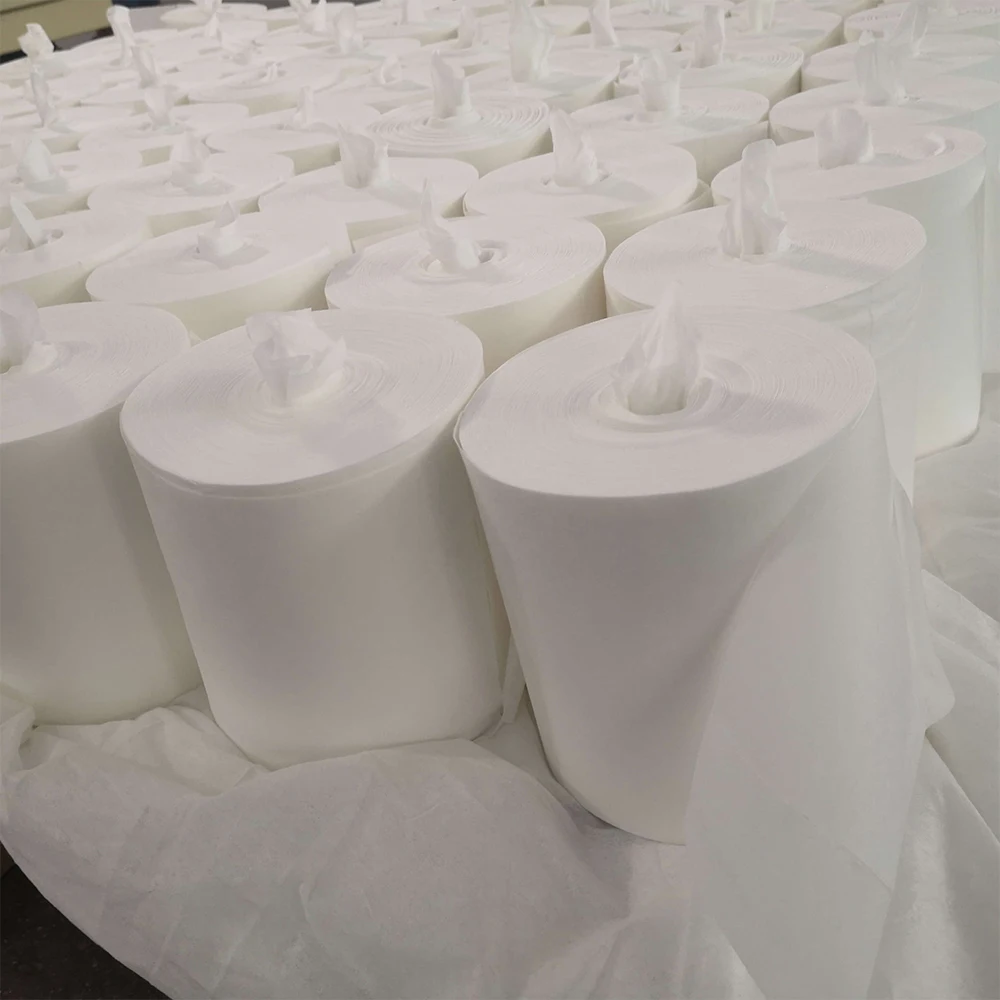 Disposable White Lightweight Plain Spunlace Non-woven Fabric for Wet Wipes Used Soft  Spunlace Nonwoven Fabric Roll