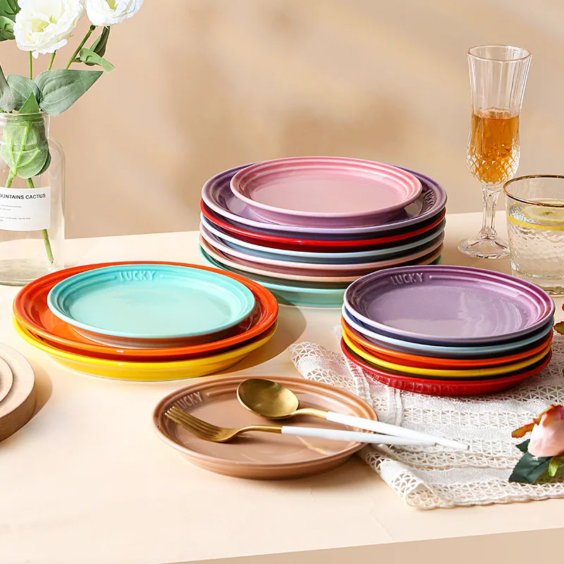 Wholesale 2023 New Product Beauty Cake 9 Inch Round Fruit Dessert Steak Ceramic Plate