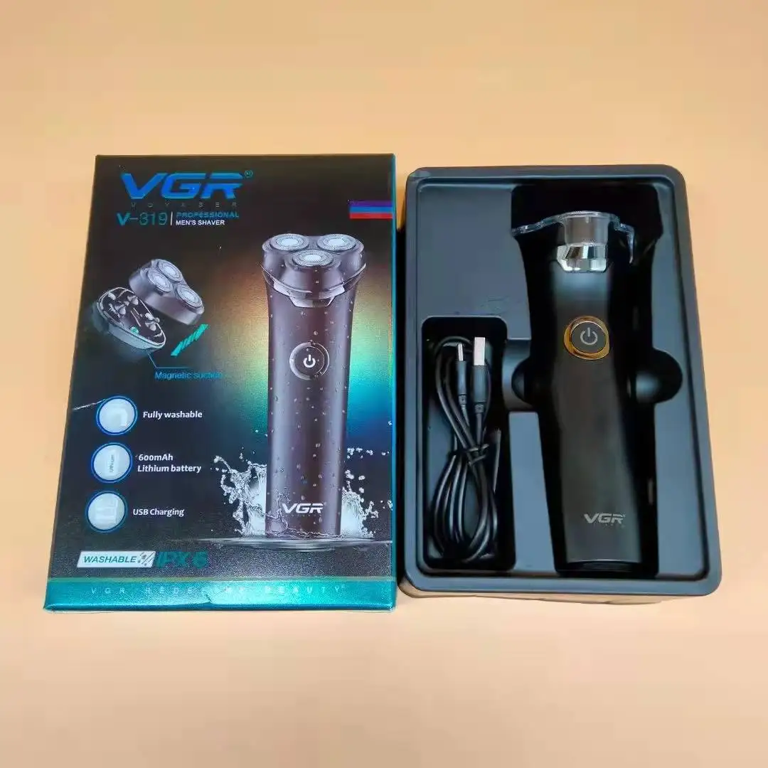 VGR V-319 Head Shaver Double Foil Shave Machine For Man Electric Rechargeable Razor Shaving Trimmer