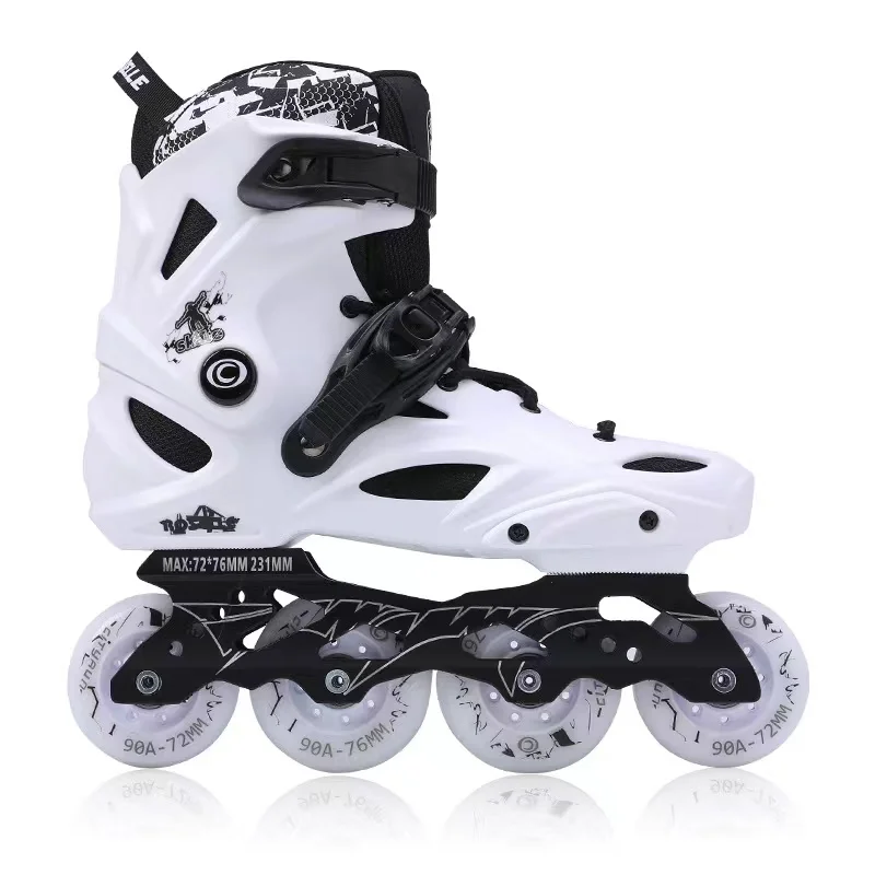 EACH Wholesale Adults Inline Speed Skates Roselle Aluminum Alloy Frame Leather Sole Professional Outdoor Roller Skating EVA