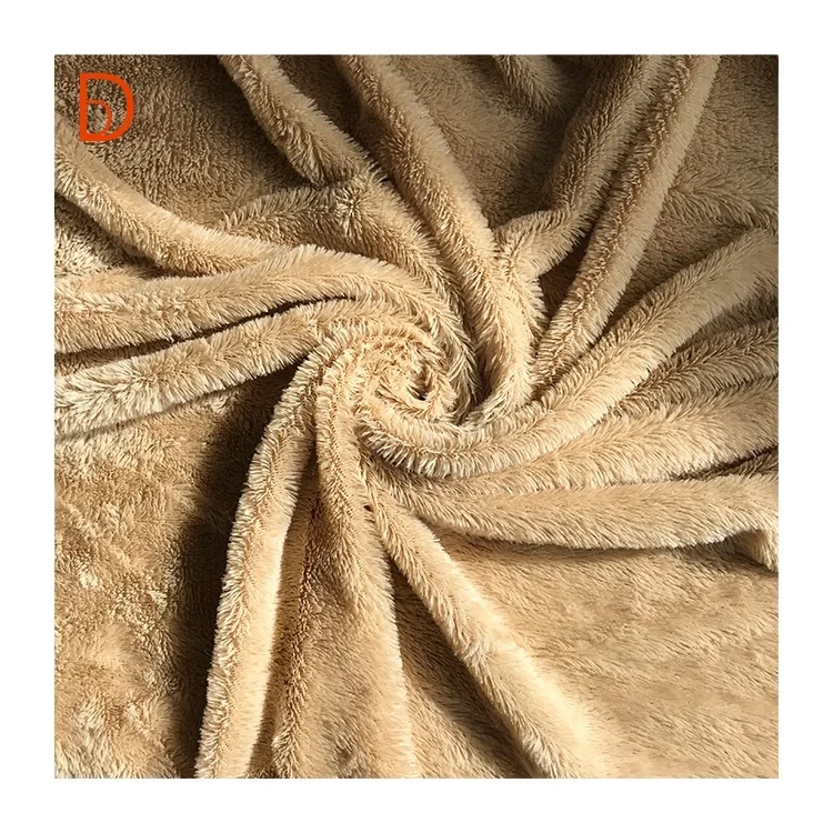 100% Polyester Brushed Knitted Artificial Fur PV Plush Fabric