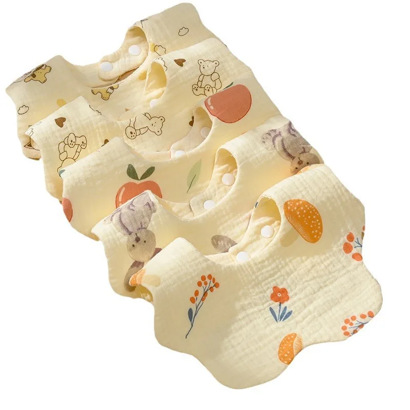 Muslin Cotton Gauze Drool Towel Baby Multifunctional Square Face Towel Four Layer Two Tone Baby Triangle Bibs