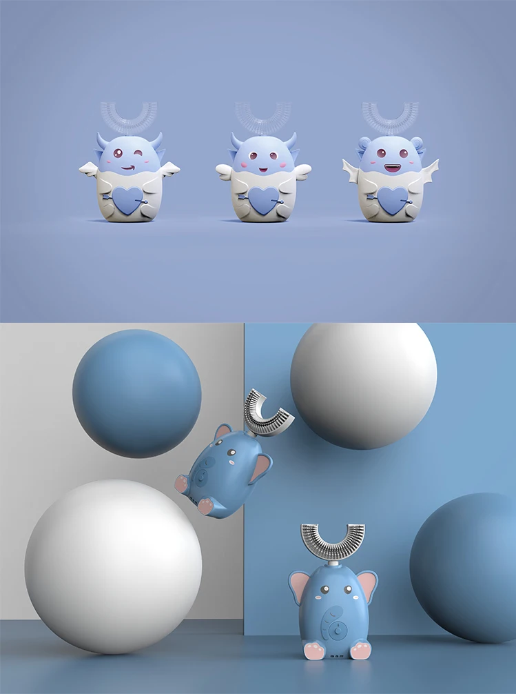 AIWO Drop Shipping Custom 360 U Shape Electronic Toothbrush For Children Fast Charge Cepillos De Dientes Para Ninos