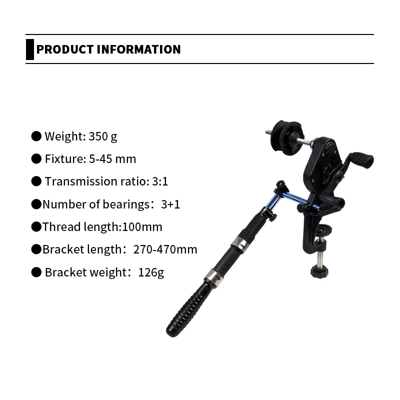 LETOYO Fishing Line Winder Fishing Line Spooler PortableSuction Cup Adjustable Spinning Reel Spool Spooling Station