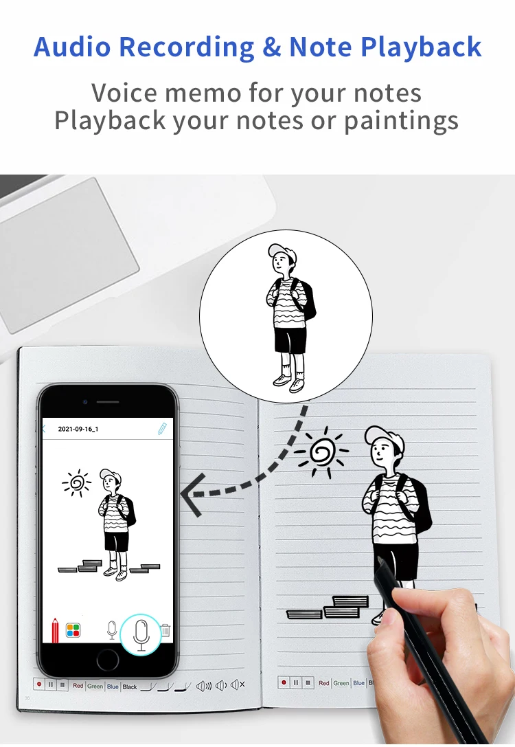 Wifi Smart Writing Pen A5 Notebook Gift Set Ble tooth Dot matrix Digital Writing Pen Synchronization Electronic Stylus Pen Set