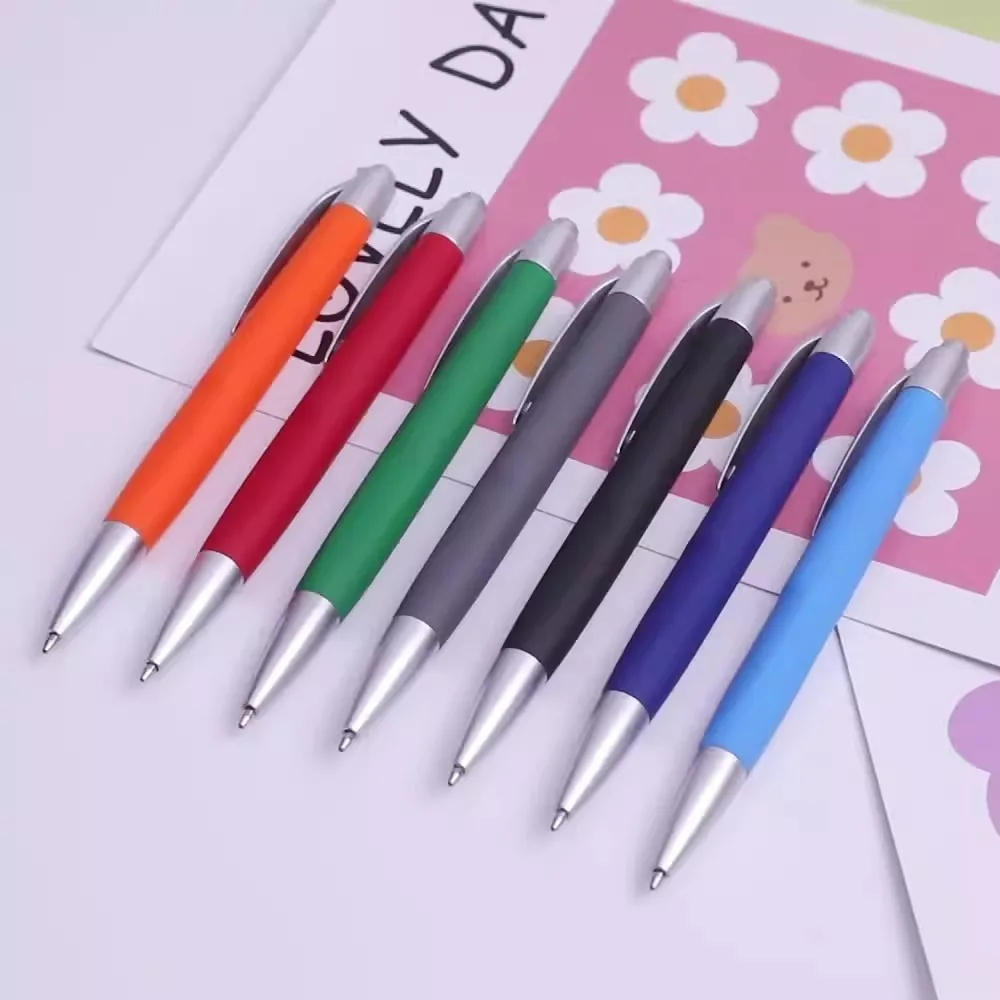 Plastic spray ball pen student writing stationery press spray pen can print logo advertising plastic pen wholesale