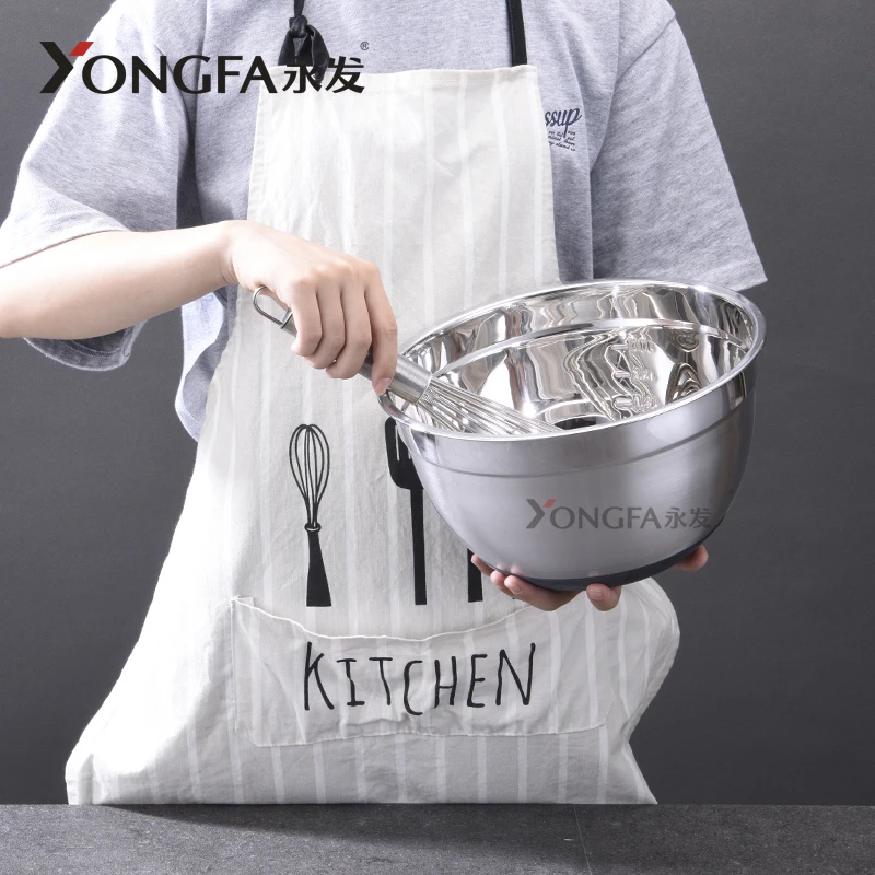 Wholesale Mixing Bowl Set  Stainless Steel Salad Bowls Set With Silicone Bottom