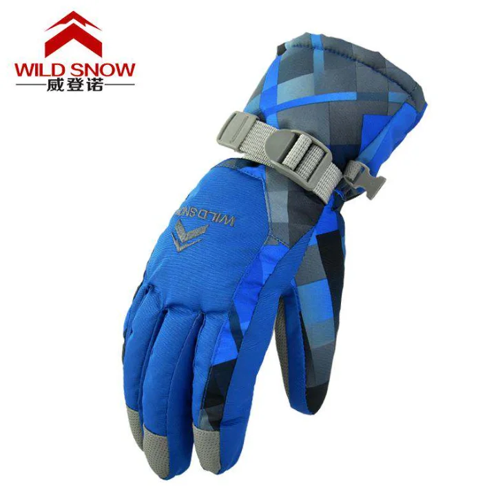 WILD SNOW Winter Warm Ski Gloves, Winter Waterproof Anti-Slip Outdoor Sports Warm Thermal Velvet Ski Snow Snowboarding