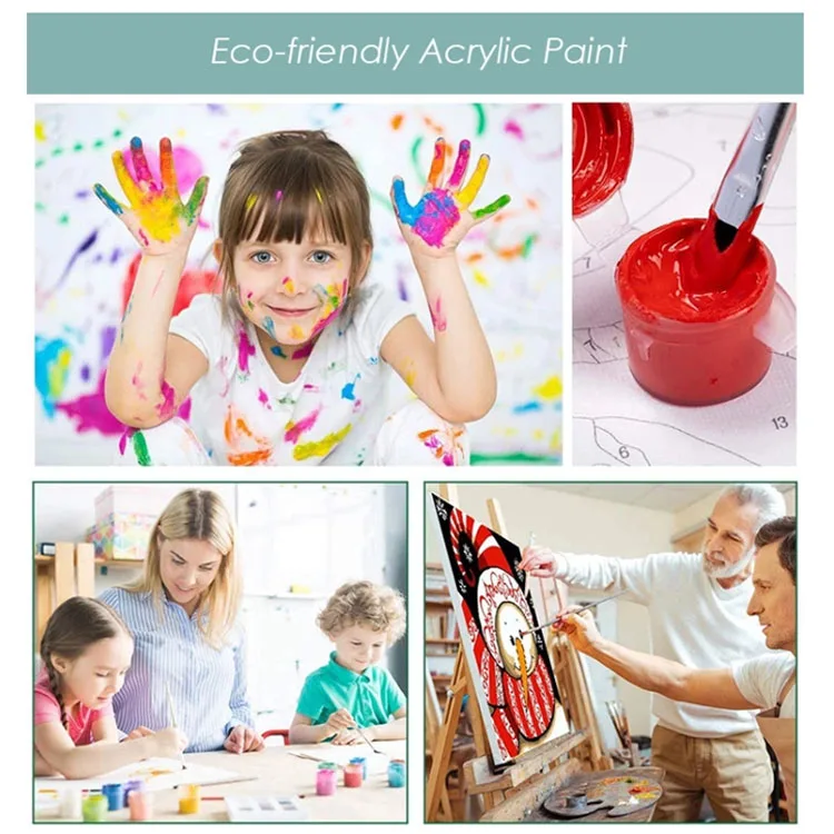 Animal cartoon painting by numbers kit Cute dog children DIY painting toy set pictures painting paint by numbers kits on canvas
