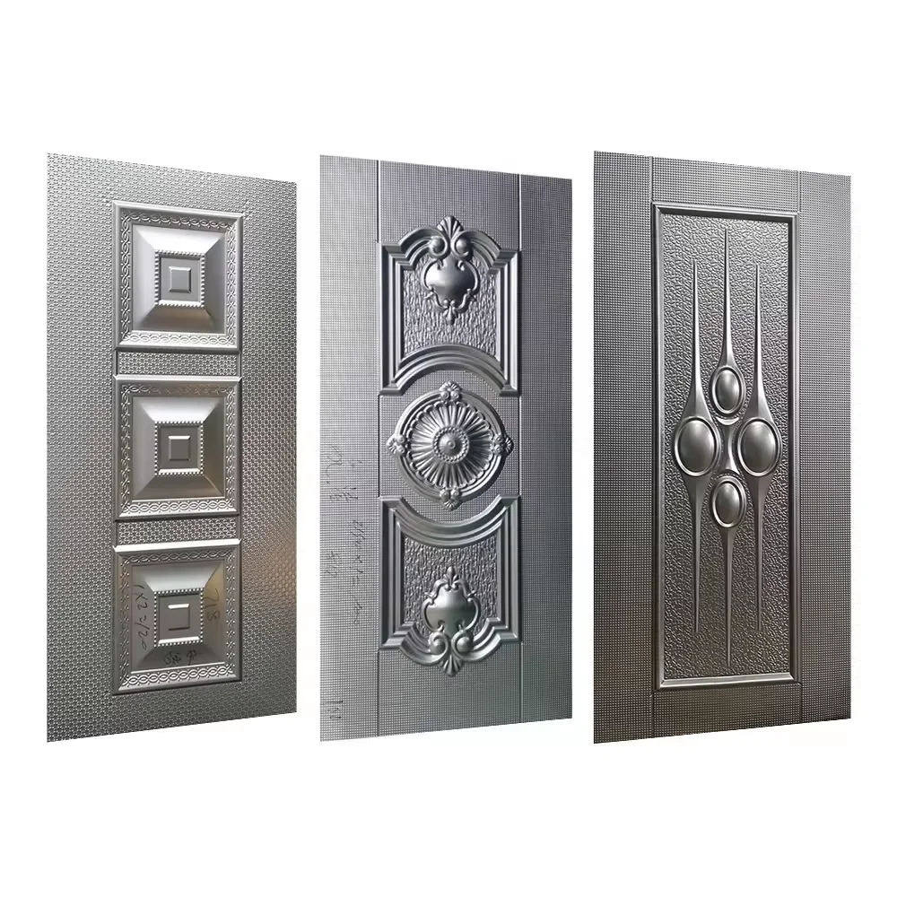 Factory Cold Rolled Iron Sheet for Security Door  Panel Exterior Laminate Door Skins Embossed Steel Metal Door Skin