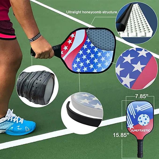 Super Value Pickle ball Set with Net 6 balls, 4 unit paddles Anti-Rust Frame  and Portable carry bag