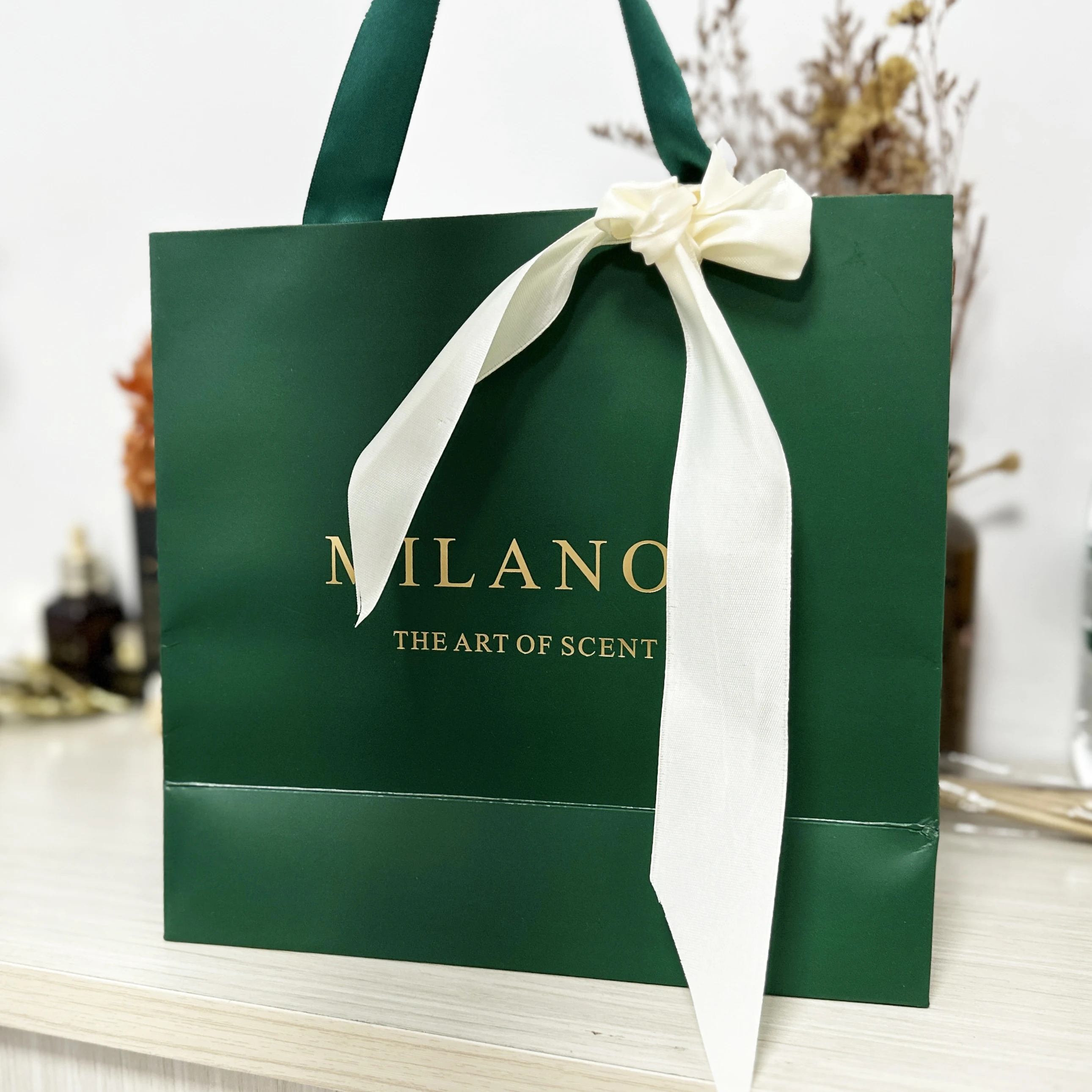 Recyclable paper bag print logo small size paper packing gift luxury bags paper shopping jewelry brand bags for clothing