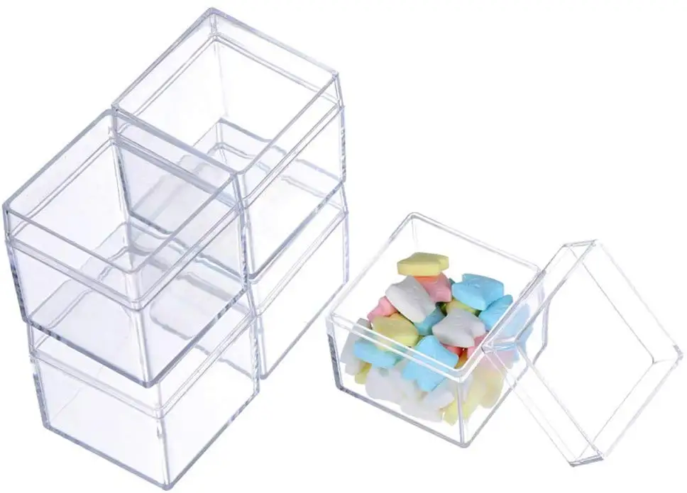 Jewelry Display Storage Box Case Square Cube Props Box Customized Small Square Clear Plastic Package Storage Box