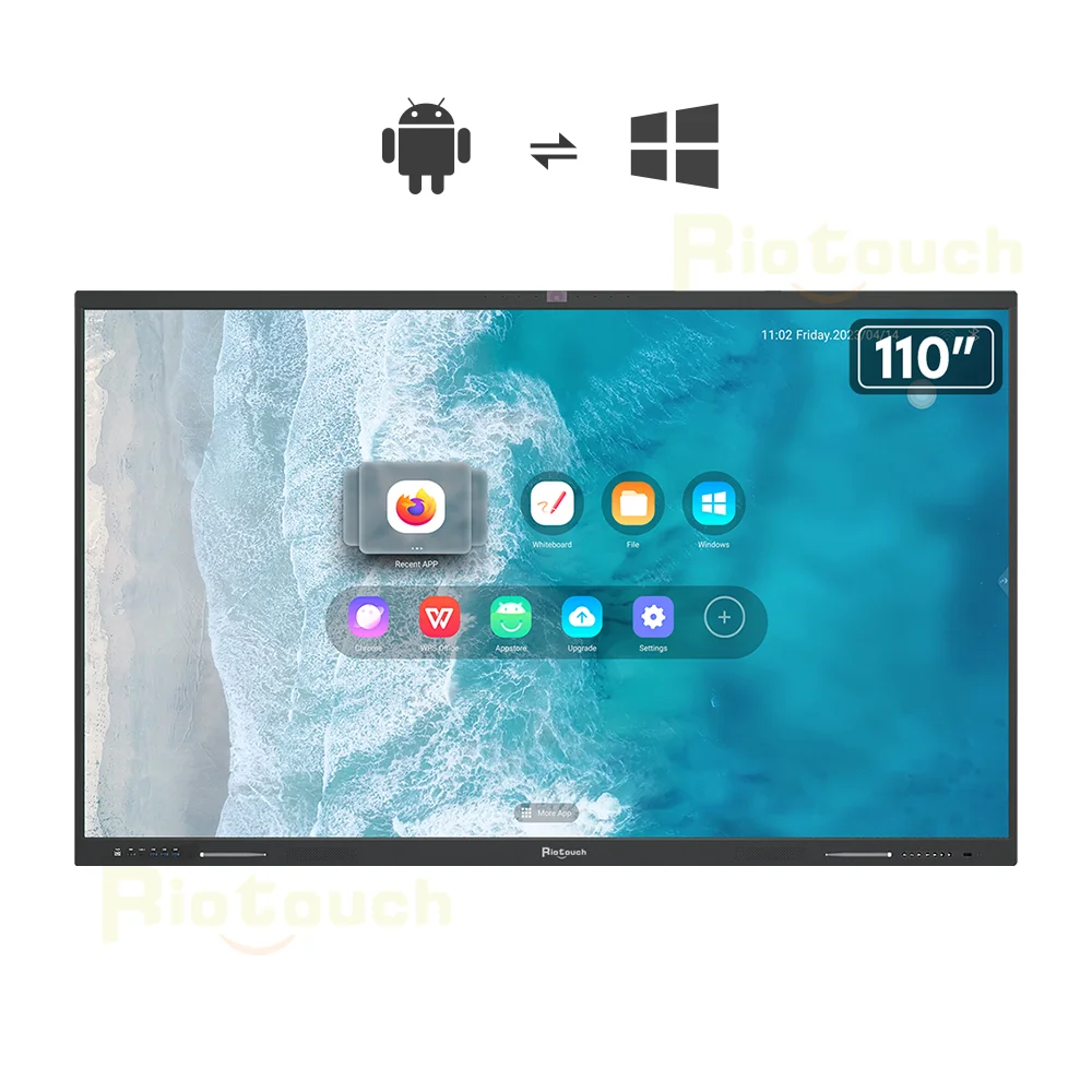 Riotouch finger pen Touch Screen big size 110 Inch Whiteboard  for School teaching Smart Panel for Education Interactive board
