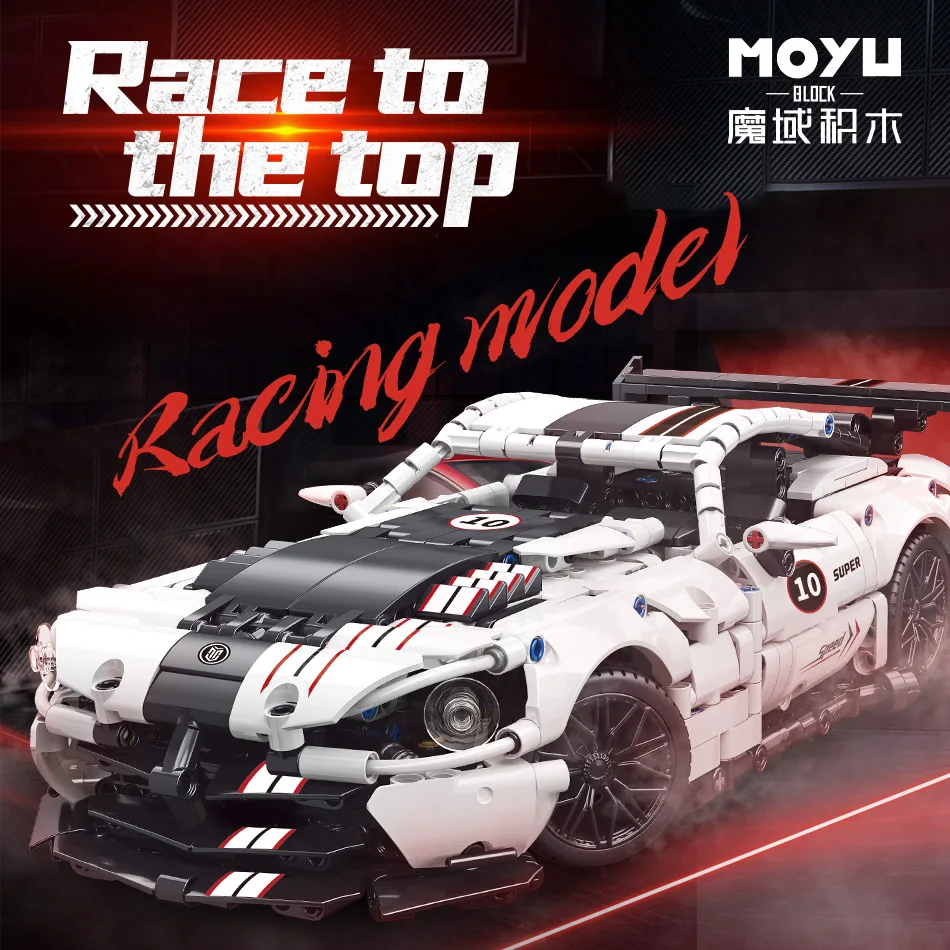 MOYU MY88317 1/14 Racecar Model DIY Assemble Bricks Model Sports Racing Car Educational Building Blocks Toys for Kids
