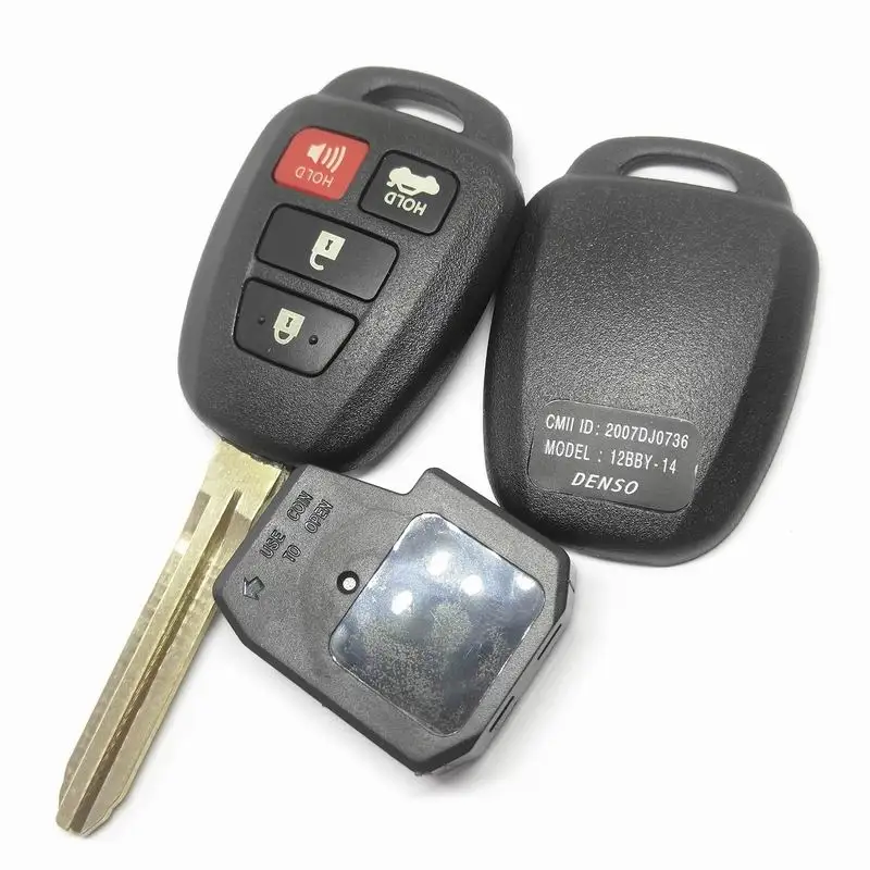 T-oyota 3+1 4 botton 314Mhz remote car key Without chip  FCC id HYQ12BDM for 2012-2015 prius corolla camry RAV4