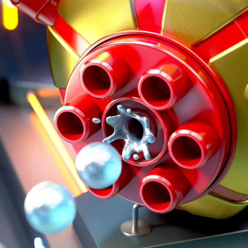 Hot Sales Rechargeable Electric Arm Pinball Toy Gun Kids Strong Power Colorful Lights Man Plastic Bubble Machine Play Cool Iron