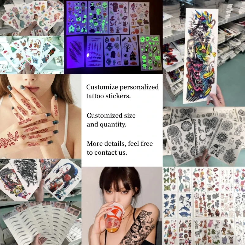 Wholesale Custom Long Lasting 2 Weeks Blue Semi Permanent Tattoo Designs For Men Herbal Juice Tattoo