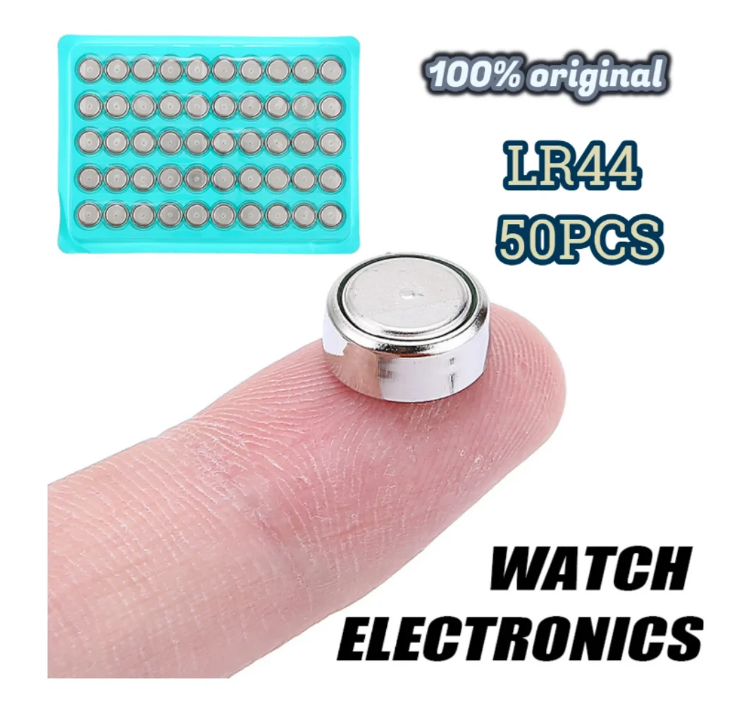 Original 50pcs AG13 1.55V watch battery button cell LR44 battery 357 SR44 alkaline button cell