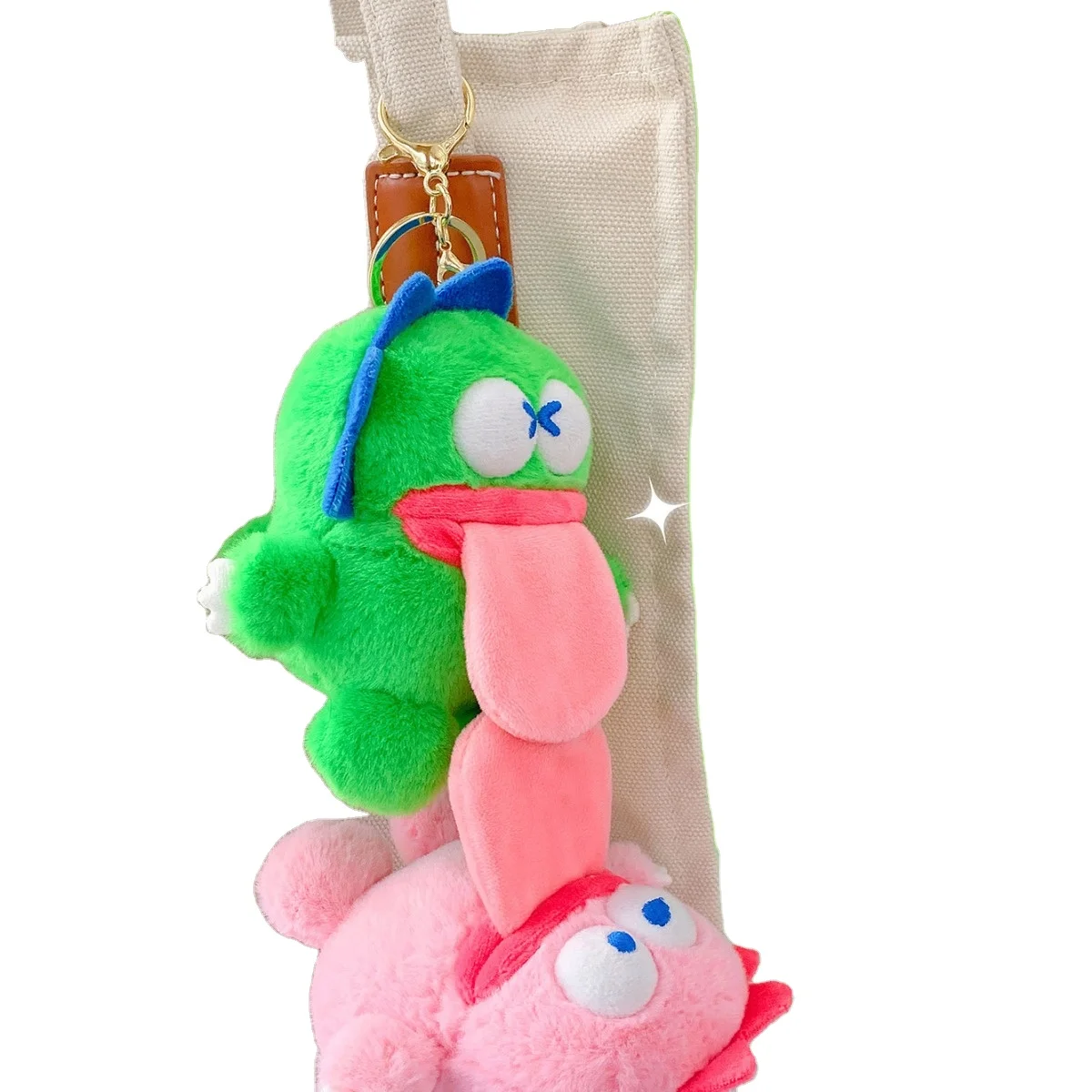 Fun Hot Kissing Frog Series Slightly Cute Couple Bag Pendant Fashion Source Dragon Plush Doll Keychain