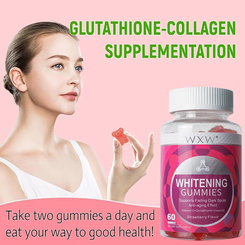 Stock WXW Whitening Gummies Reduce Fine Lines And Wrinkles Biotin Keratin Whitening Gummies