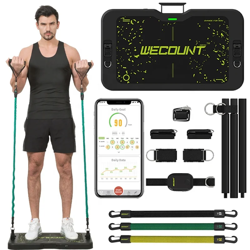 Умная тренажерная доска push up bar с лентой для пилатеса регулируемые Эспандеры Тренировка мышц брюшного пресса приложением фитнес
