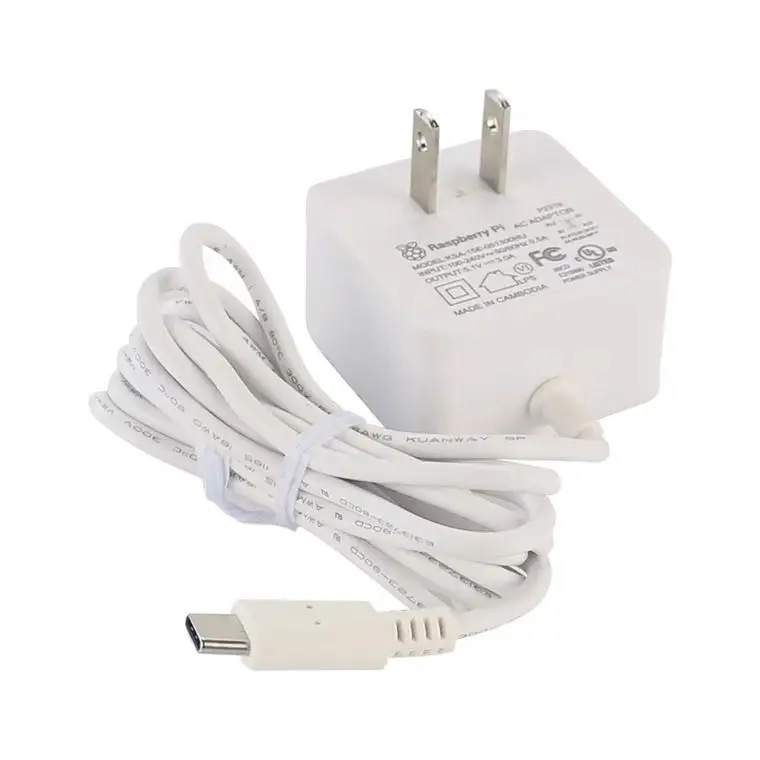 
Official USB-C Power Supply for Raspberry Pi 4 US /EU/ UK White/Black PI-PSU-5V3A-USB-C Raspberry Pi adapter charger 