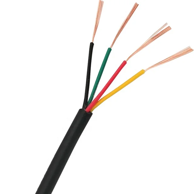 Electronic Ruler Connection Cable Flexible Wire For Installation 4 Core 0.2Mm AVVR Black Pvc Installation Cable