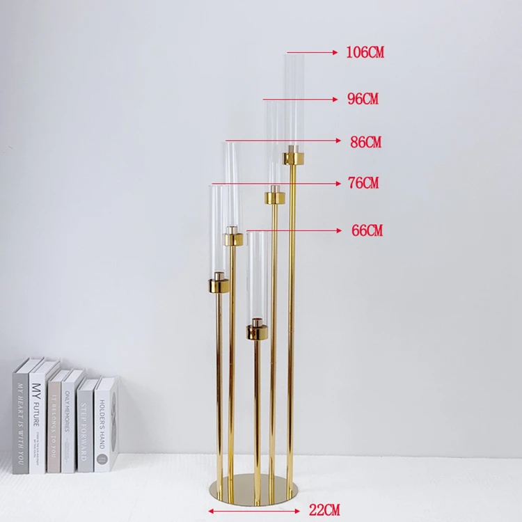Wedding Centerpieces Candle Holder 5 8 Arm Gold Metal Tall Candlestick Candelabra For Wedding Table Decorations