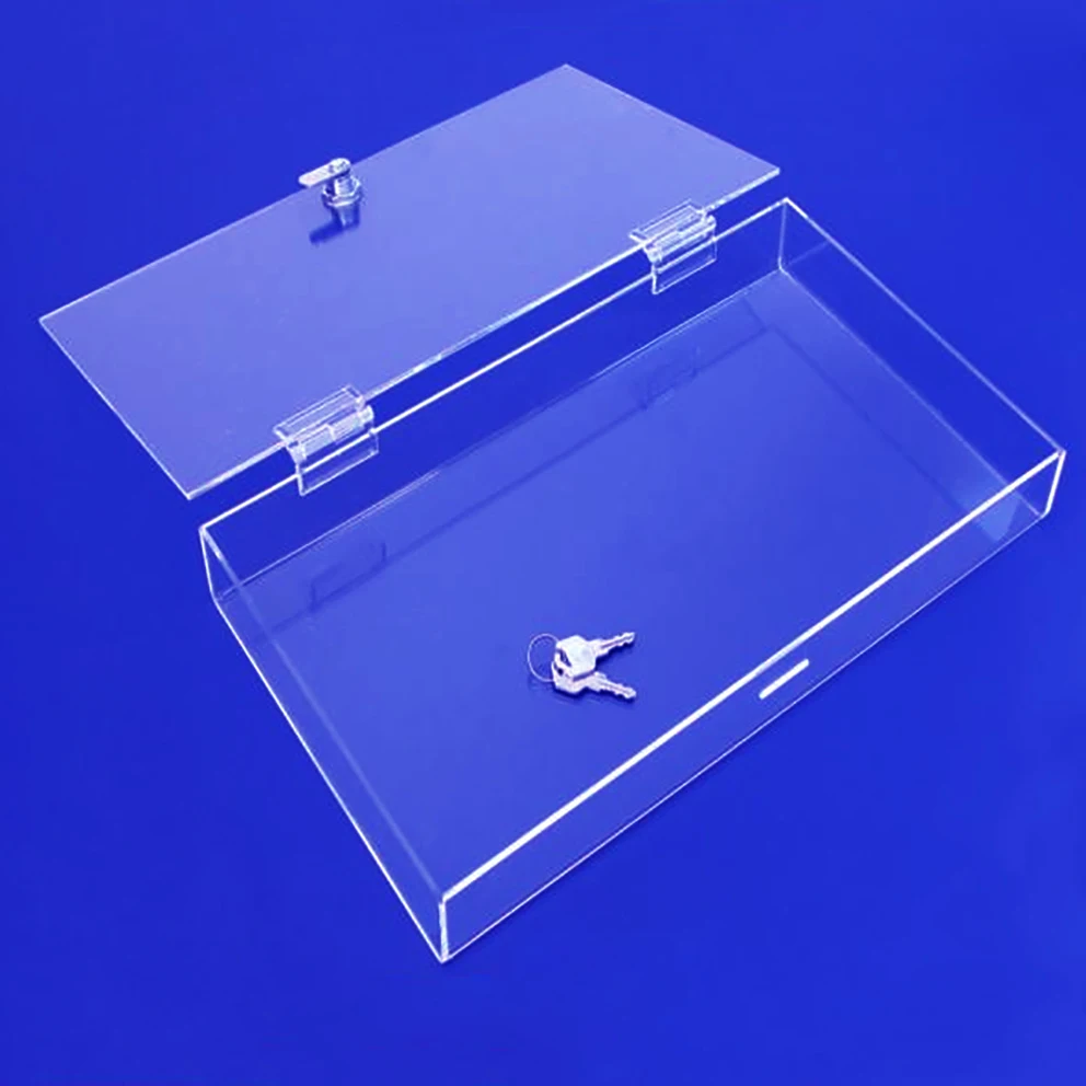Запираемая прозрачная акриловая шкатулка для ювелирных изделий Lucite с крышкой и ключами