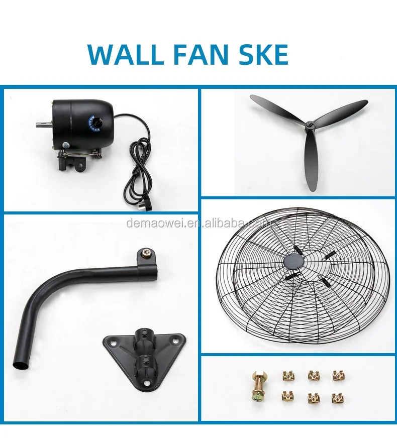 Powerful Wall Mount Fan High Speed Industrial Fan Cooling Ventilate Fan