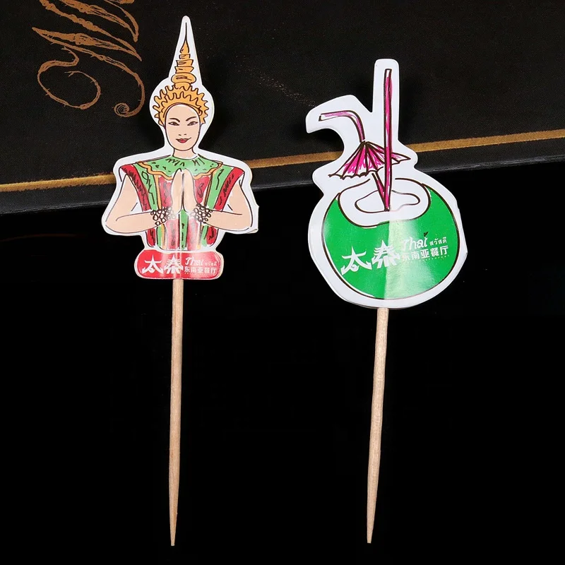 65mm toothpicks with flag for independence day patriotic cupcake decoration