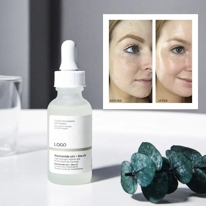 Private Label Skin Care Anti Aging Face Serum Niacinamide 10% Zinc 1% Whitening Serum 30ml