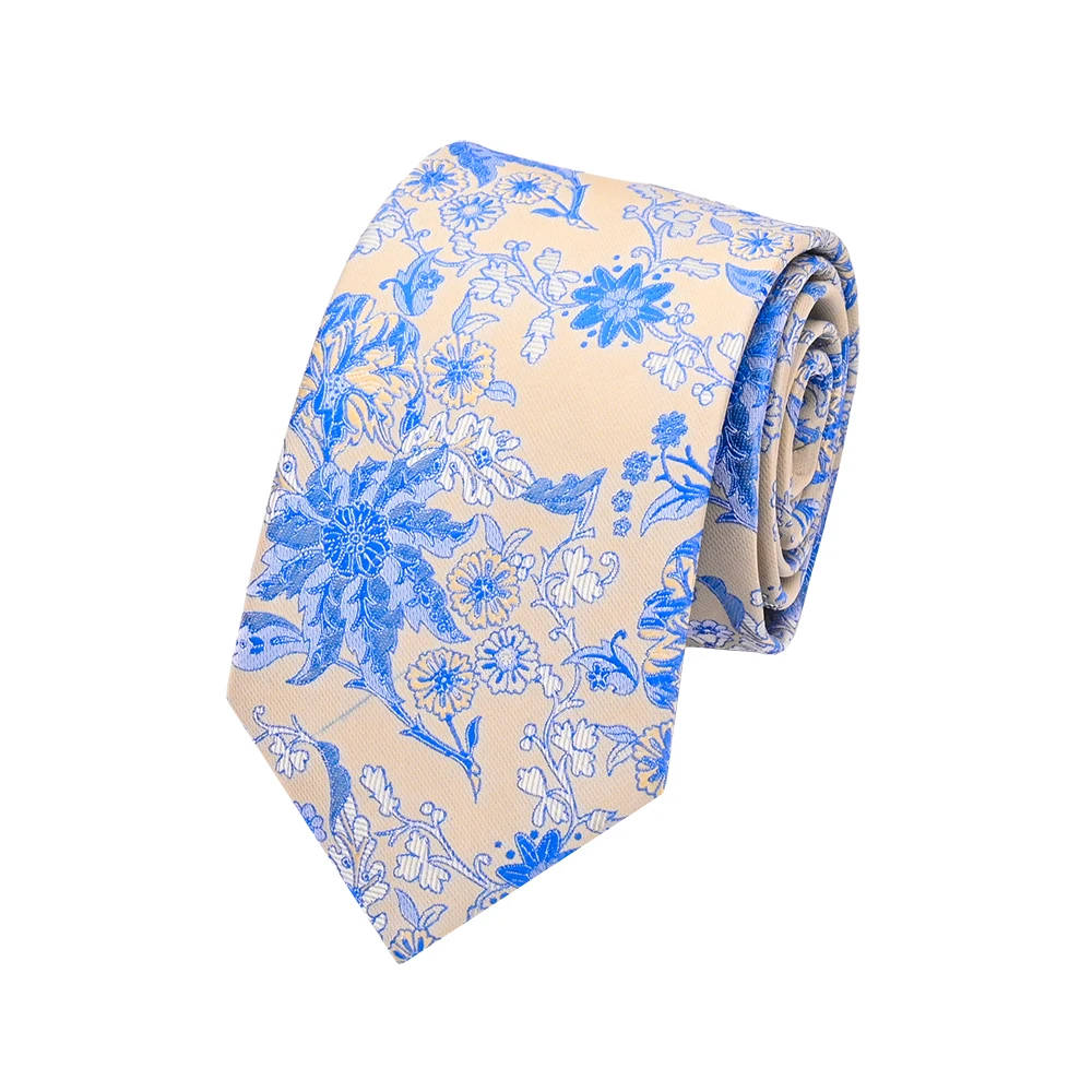 YiLi Microfiber Polyester Woven Paisley Floral Jacquard Tie