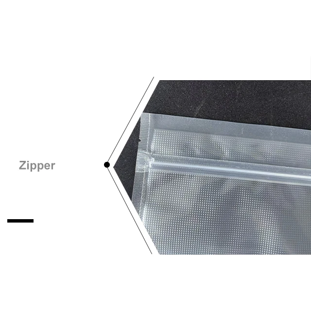 Customized Logo Durable Black Back / Clear Embossed Vacuum Bag