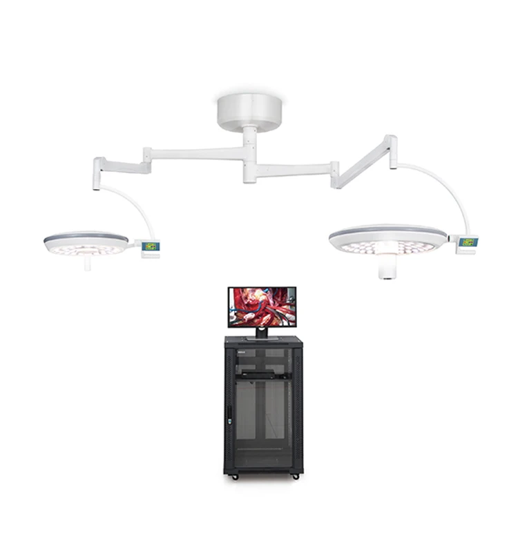 BR-700/500- TV (2 Arms) Light Surgical Exam Hospital Medical Mobile Theater Room Ceiling Dental Operating Lamp With Video Camera