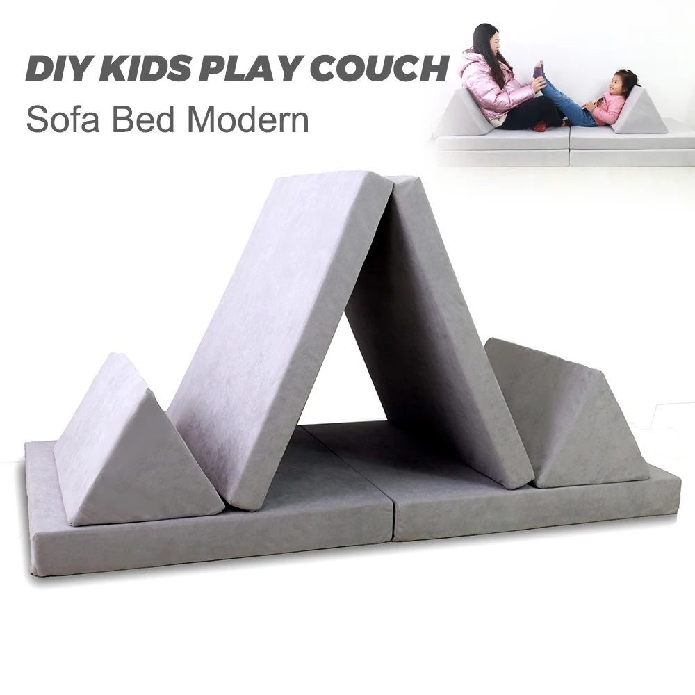 Wholesale Customization Design Convertible Modular Climbing Toddler Couch Children Play Foldable Kids Bed