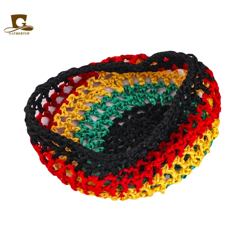 Uding Jamaica Red Yellow Black and Green Color Hand-crocheted Mesh Headstock FW-13