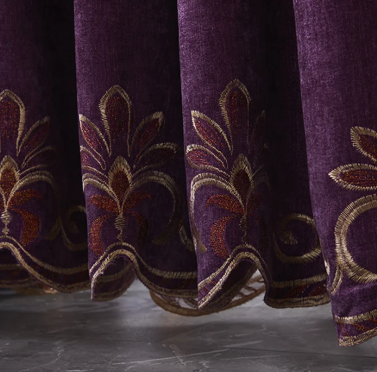 hot sale luxury european style window curtain  ready made finished curtains for living rooms