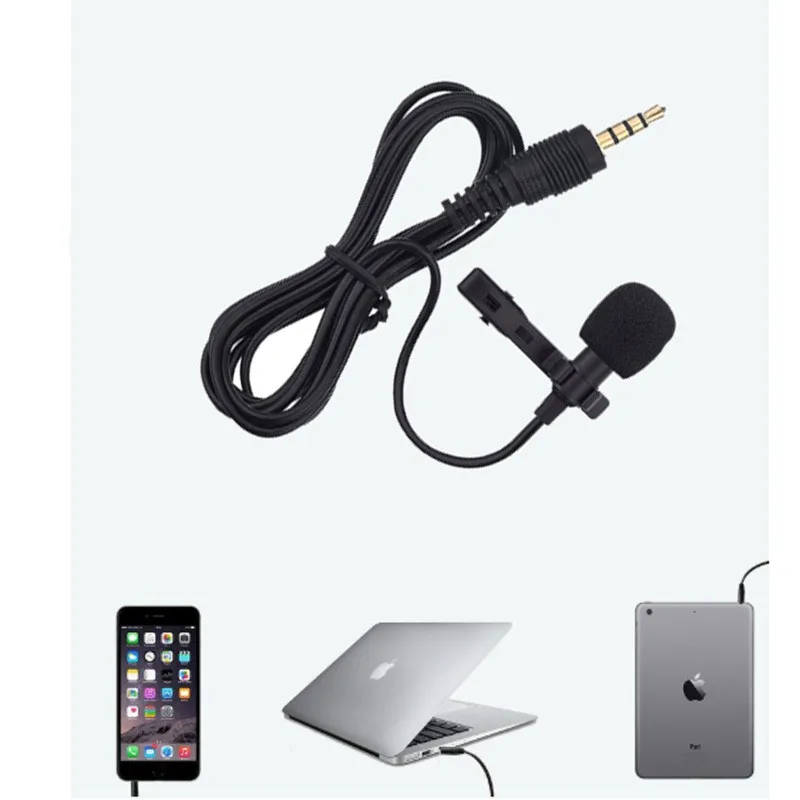 1.5m Portable Mini Stereo hifi sound Clip Lapel 3.5mm Type C mic Wired Mobile lavalier microphone microfone de lapela