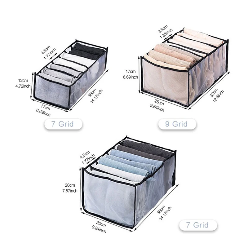 2023 New Product nylon clothes drawer storage bag divider closet organizer foldable mesh underwear bra socks storage box