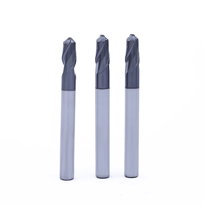 Hot Sales MTS Tungsten Solid Carbide HRC45 Carbide 2 Flute Ball Nose End Mill Cutting Tools CNC Milling Cutter