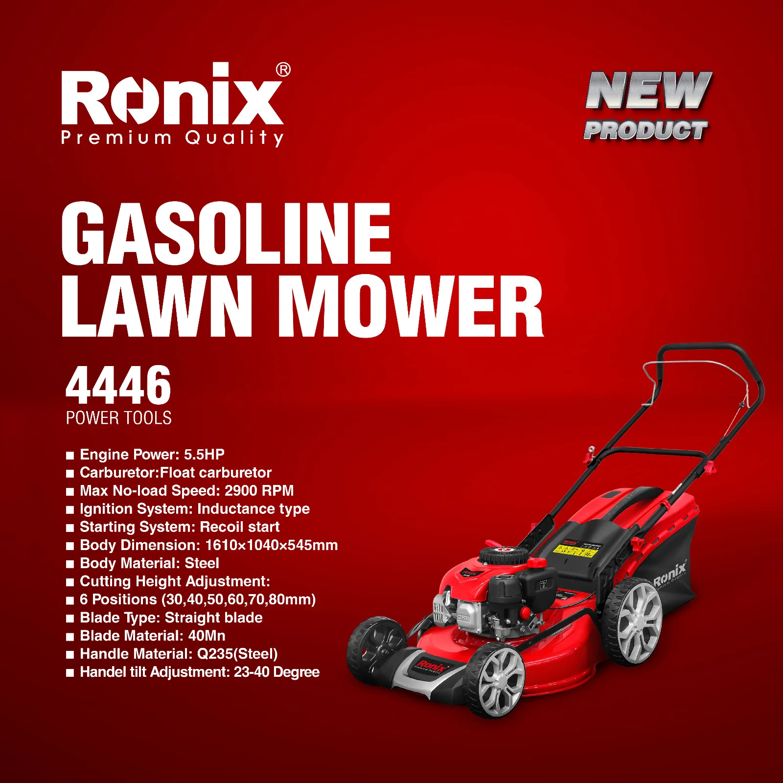 Ronix 4446/4451 Approved All Terrain Grass Cutting Machine Agriculture Rubber Tracks Remote Lawn Mower