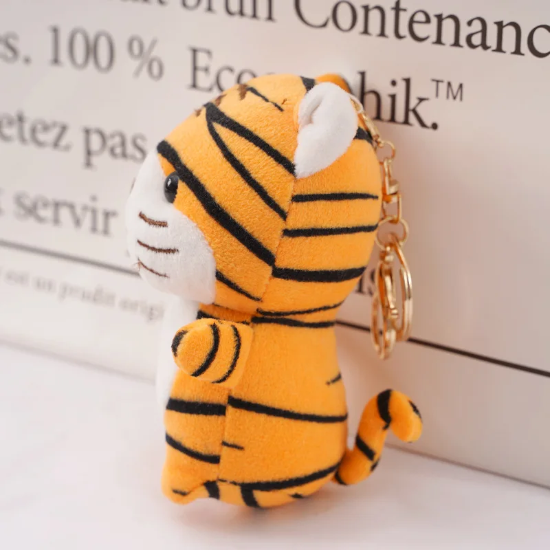 12cm Cute Tiger Plush Keychain Pendant Toy Bag Decoration Rag Dolls Little Gift for Children Friends Stuffed Animal Plush Toys
