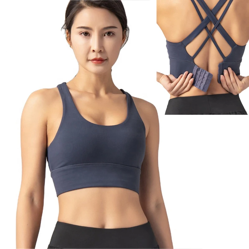 Woman Nursing Sport Yoga Bra Gym Clothing Lingerie Girl Fitness High Impact Cross Back Cotton Yoga Bra