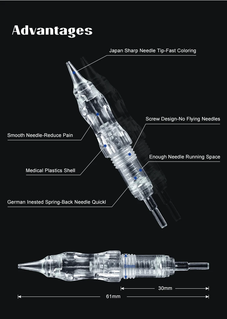 Wholesale Premium Screw Tattoo Cartridge Needle for Body Tattoo Art Cosmetic Pmu Needles Supplies Cartridge Tattoo Needle
