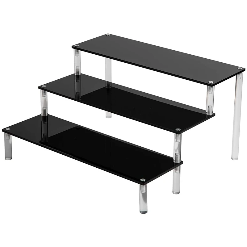 Пользовательские акриловые 3 яруса кружевных riser с удочка барная стойка дисплея для игрушек